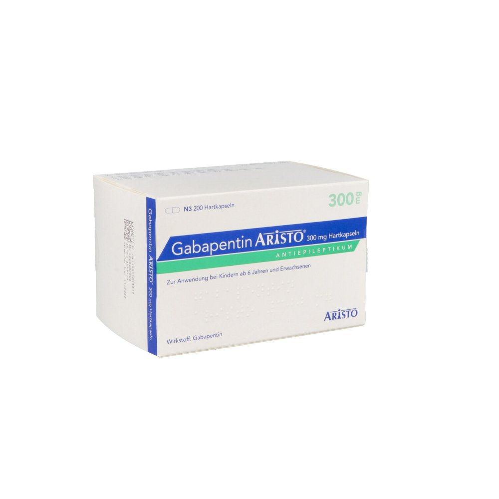 Das Produktfoto zeigt Gabapentin Aristo 300 Mg Hartkapseln (200 stk) PZN 05509381