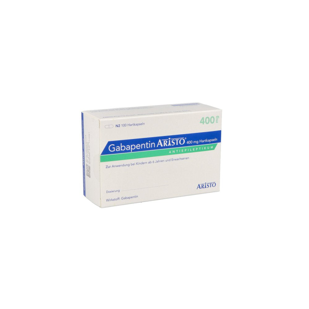 Das Produktfoto zeigt Gabapentin Aristo 400 Mg Hartkapseln (100 stk) PZN 05509406