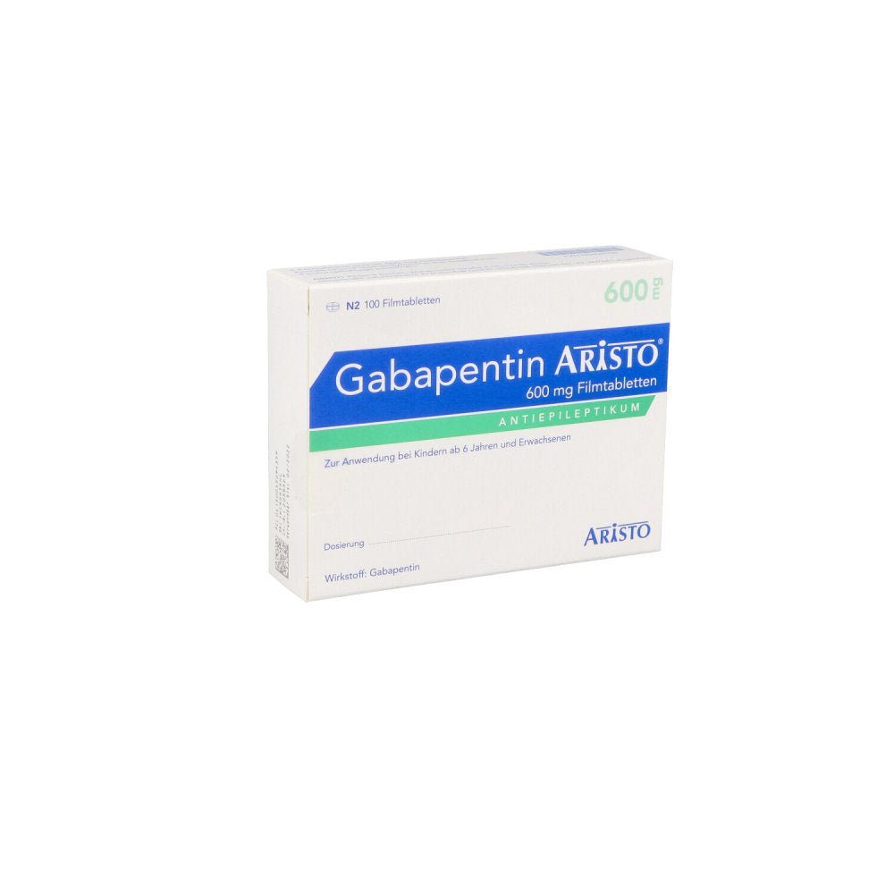 Das Produktfoto zeigt Gabapentin Aristo 600 Mg Filmtabletten (100 stk) PZN 05509435
