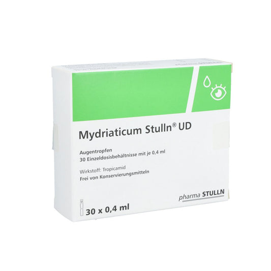 Das Produktfoto zeigt Mydriaticum Stulln Ud Augentropfen (30X0.4 ml) PZN 05520023
