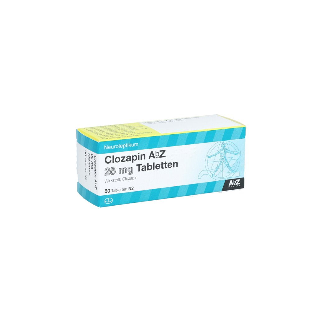 Das Produktfoto zeigt Clozapin Abz 25 Mg Tabletten (50 stk) PZN 05563044