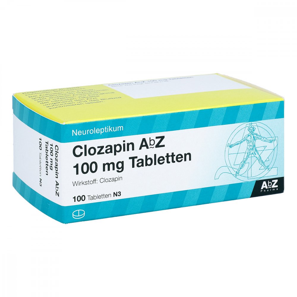 Das Produktfoto zeigt Clozapin Abz 100 Mg Tabletten (100 stk) PZN 05563110