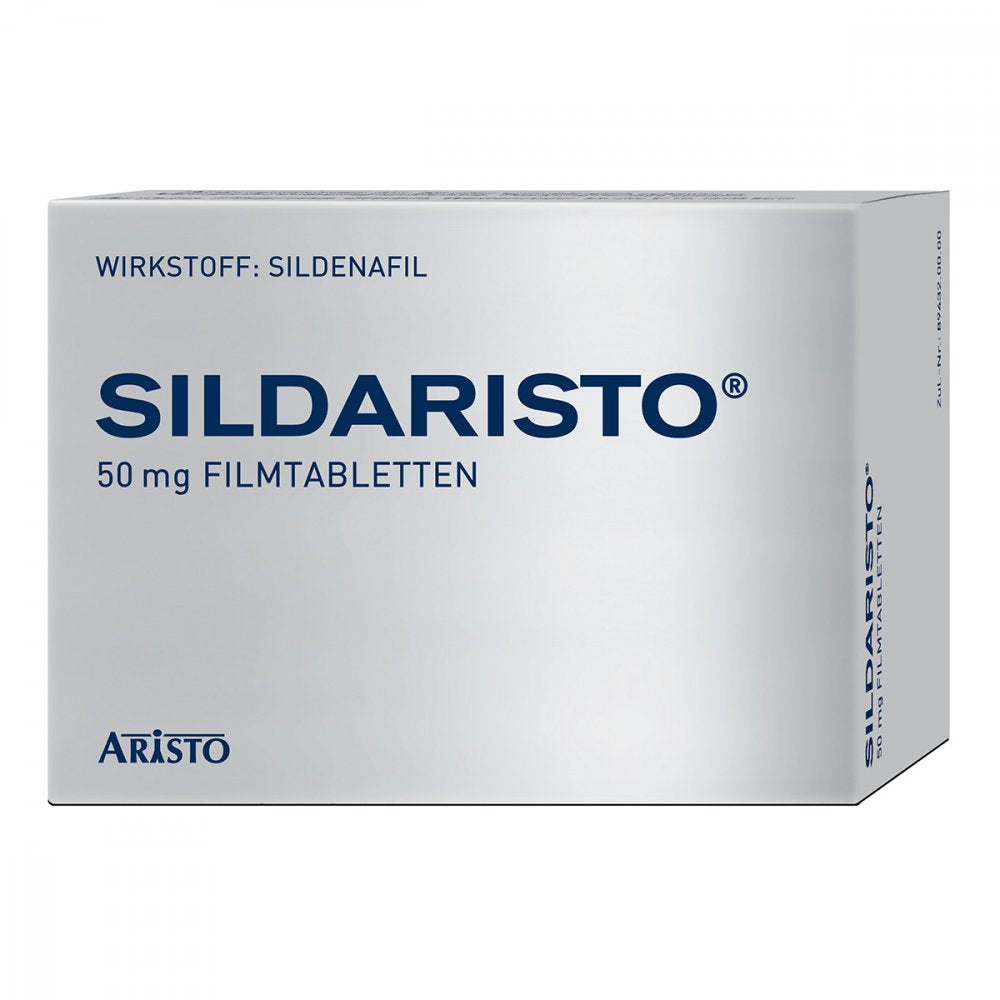 Das Produktfoto zeigt Sildaristo 50 Mg Filmtabletten (4 stk) PZN 05599467