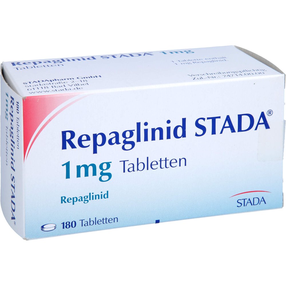 Das Produktfoto zeigt Repaglinid Stada 1 Mg Tabletten (180 stk) PZN 05739974