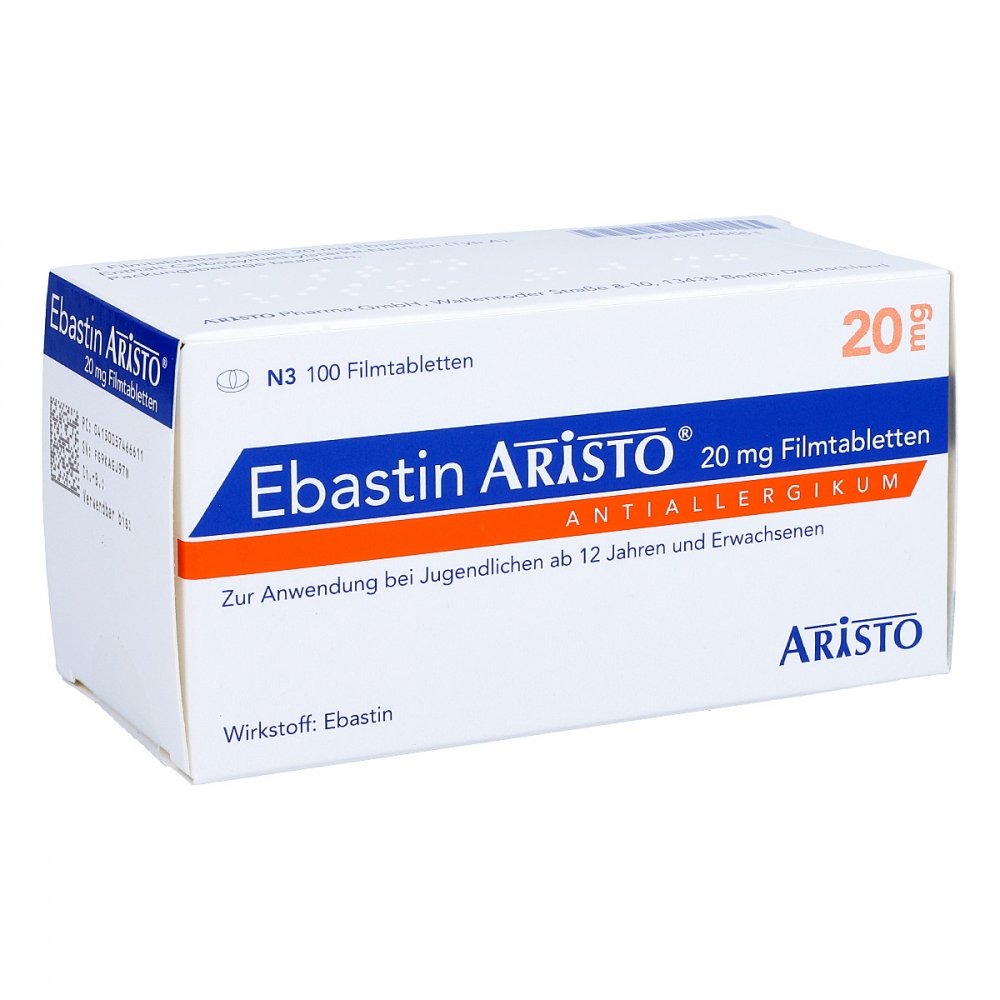 Ebastin Aristo 20 Mg Filmtabletten (100 stk)