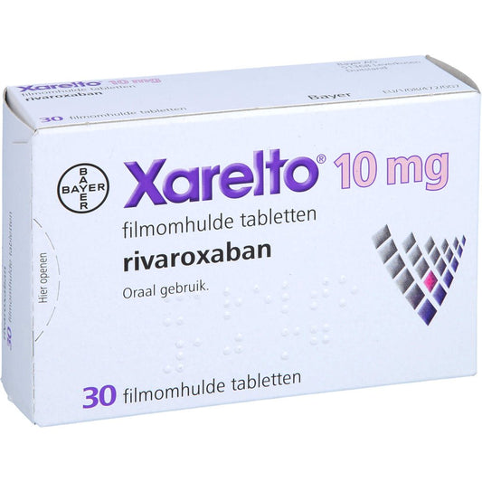 Das Produktfoto zeigt Xarelto 10 Mg Filmtabletten (30 stk) PZN 05748766