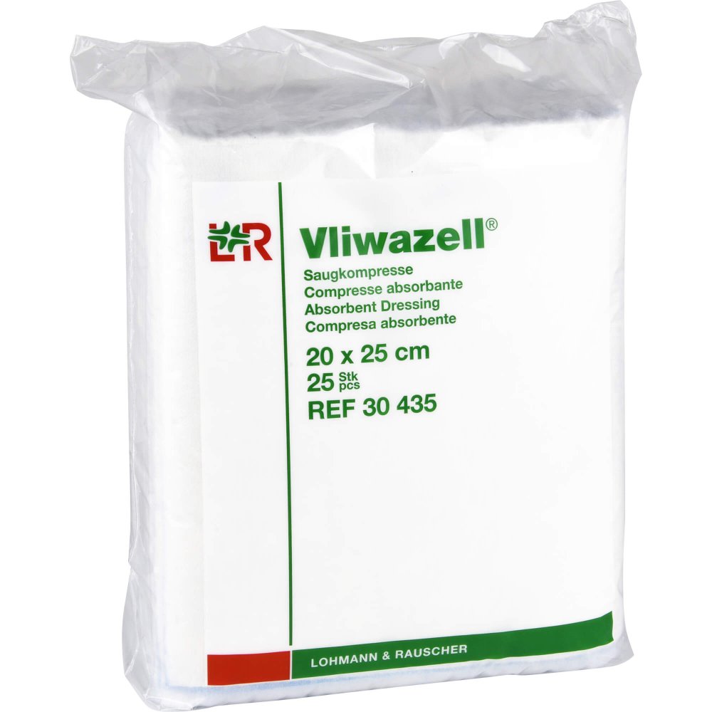 Vliwazell Saugkompressen Unsteril 20x25 Cm (25 stk)