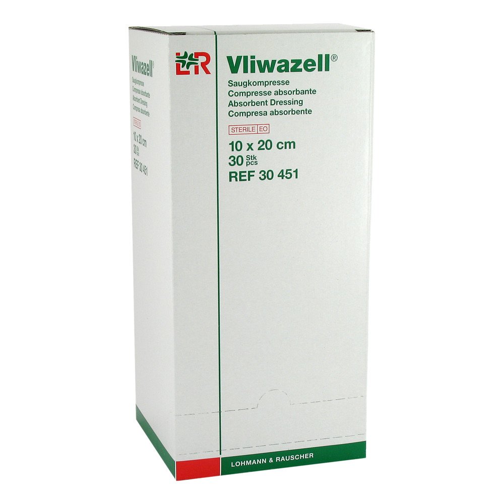 Vliwazell Saugkompressen Steril 10x20 Cm (30 stk)