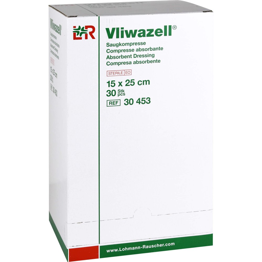 Vliwazell Saugkompressen Steril 15x25 Cm (30 stk)