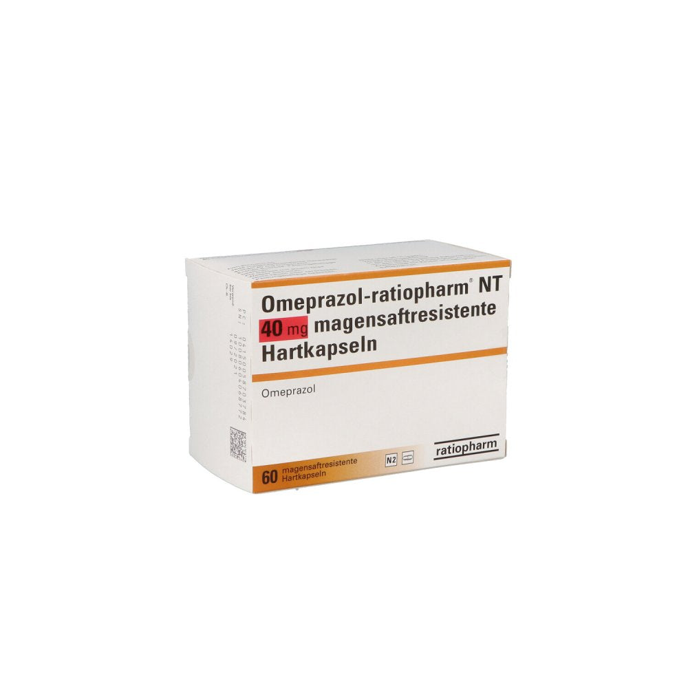 Das Produktfoto zeigt Omeprazol-Ratiopharm Nt 40 Mg Magensaftr.Hartkaps. (60 stk) PZN 05870378