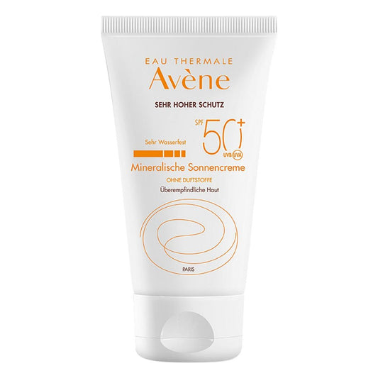 Das Produktfoto zeigt Avene Sonnencreme Spf 50+ Mineralisch 2010 (50 ml) PZN 05874873