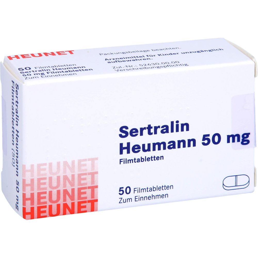Das Produktfoto zeigt Sertralin Heumann 50 Mg Filmtabl.Heunet (50 stk) PZN 05890429
