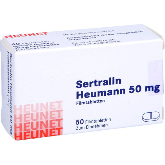 Das Produktfoto zeigt Sertralin Heumann 50 Mg Filmtabl.Heunet (50 stk) PZN 05890429