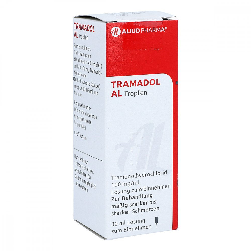 Das Produktfoto zeigt Tramadol Al Tropfen (30 ml) PZN 05896426