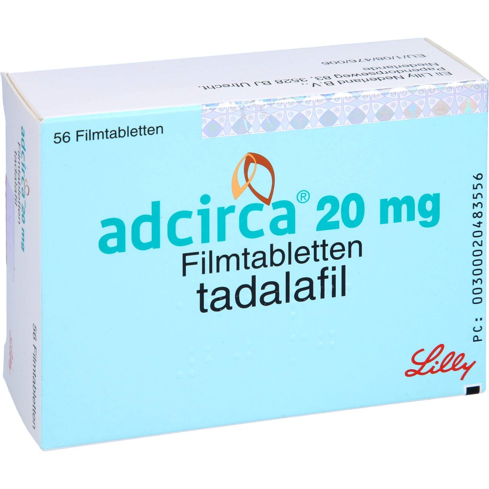 Das Produktfoto zeigt Adcirca 20 Mg Filmtabletten (56 stk) PZN 05908916