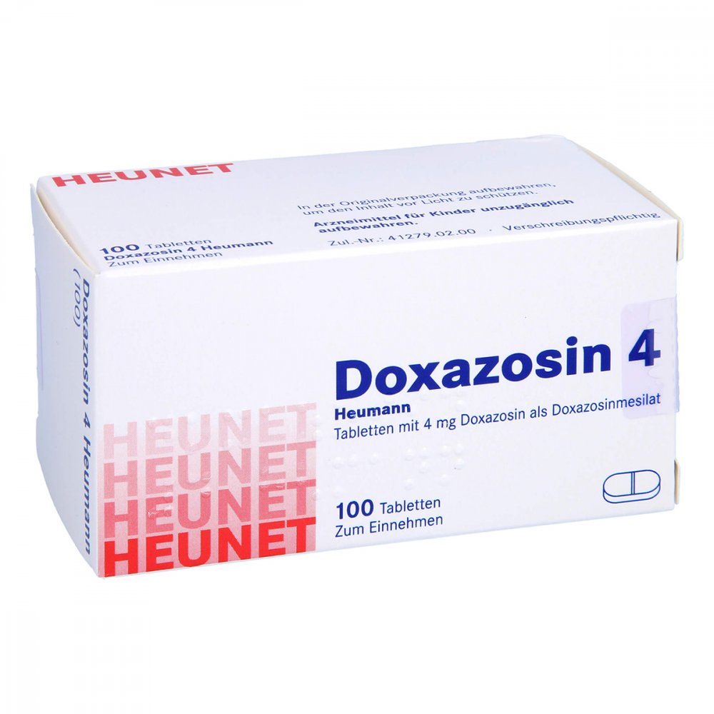 Das Produktfoto zeigt Doxazosin 4 Heumann Tabl.Heunet (100 stk) PZN 05909867