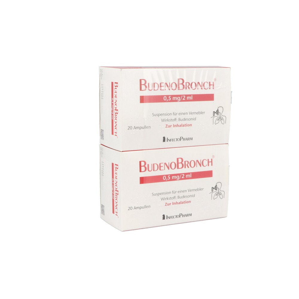 Das Produktfoto zeigt Budenobronch 0,5 Mg/2 Ml Suspension F.E.Vernebler (20X2 ml) PZN 05986738