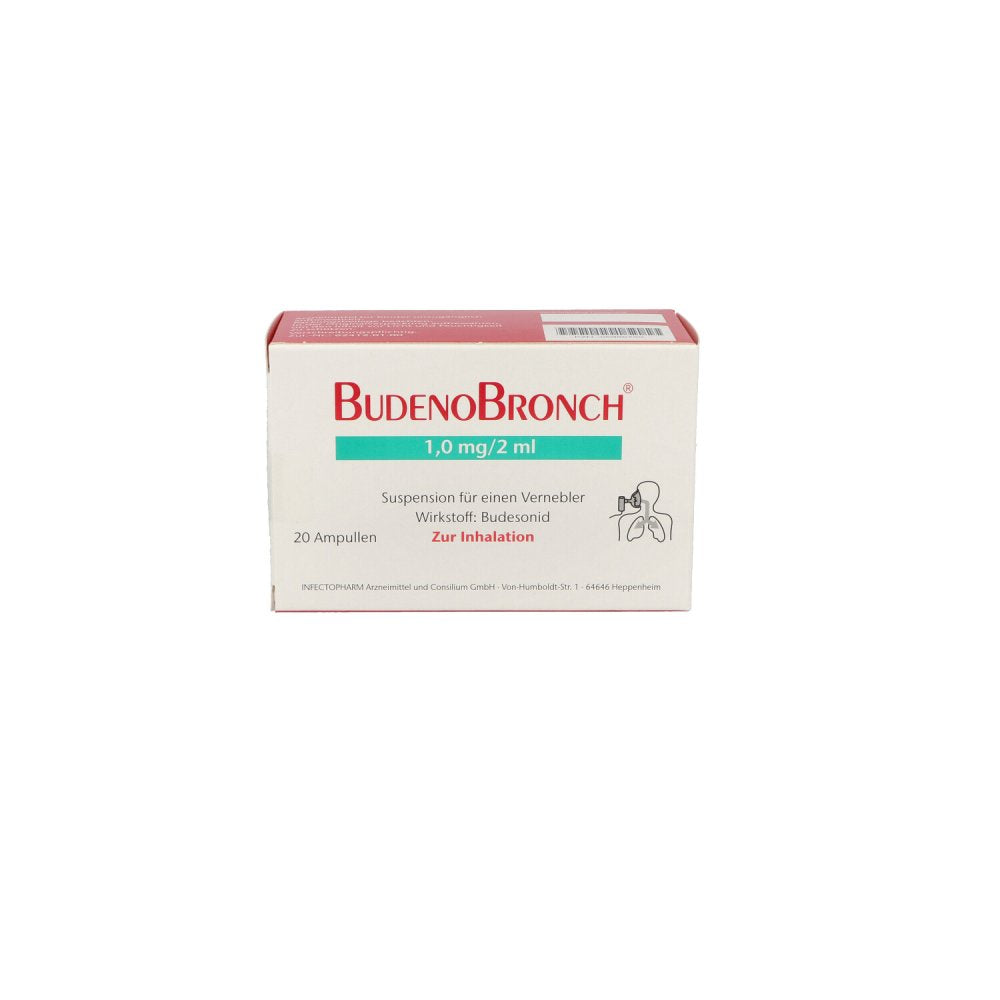 Das Produktfoto zeigt Budenobronch 1,0 Mg/2 Ml Suspension F.E.Vernebler (20X2 ml) PZN 05986750