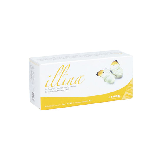 Das Produktfoto zeigt Illina Überzogene Tabletten (6X21 stk) PZN 06057403