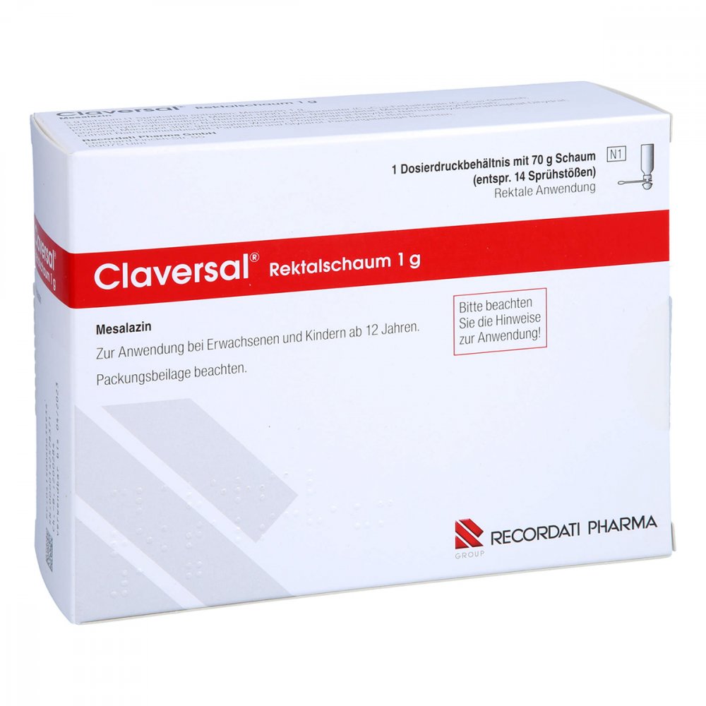Das Produktfoto zeigt Claversal Rektalschaum 1 G (70 g) PZN 06063993