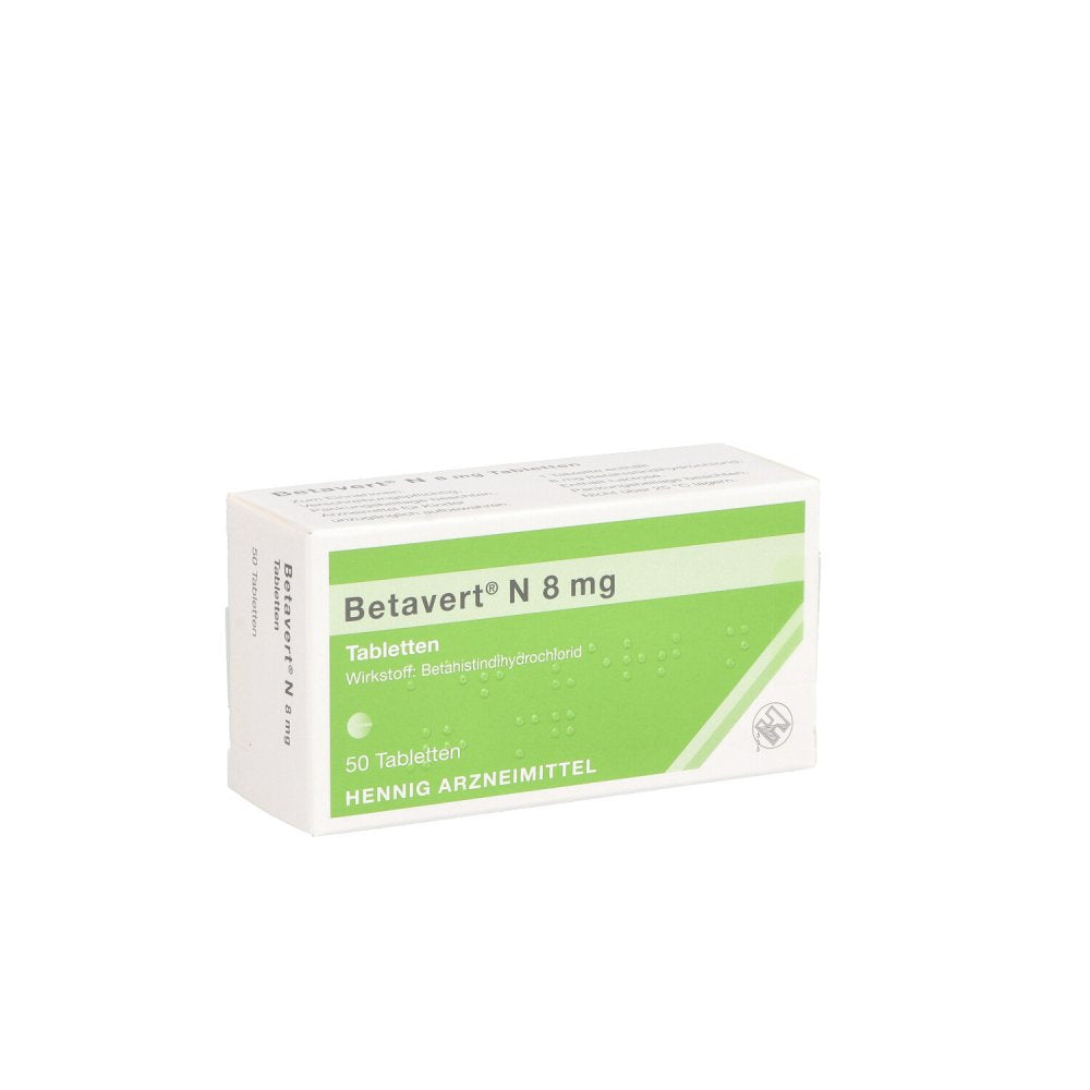 Das Produktfoto zeigt Betavert N 8 Mg Tabletten (50 stk) PZN 06064745