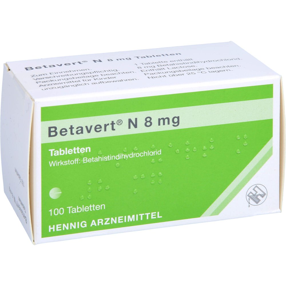 Das Produktfoto zeigt Betavert N 8 Mg Tabletten (100 stk) PZN 06064751