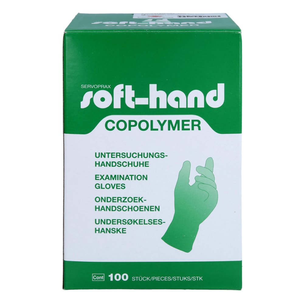 Das Produktfoto zeigt Handschuhe Einmal Copolymer Steril Gr.M (100 stk) PZN 06078256