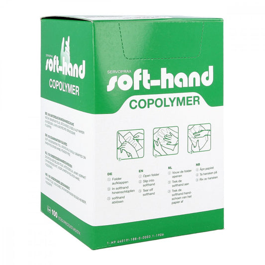 Das Produktfoto zeigt Handschuhe Einmal Copolymer Steril Gr.L (100 stk) PZN 06078279