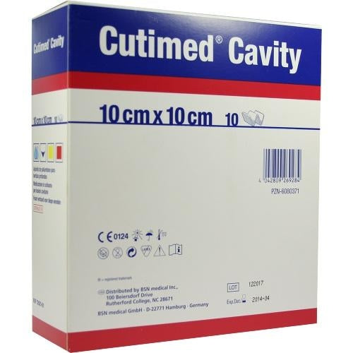 Das Produktfoto zeigt Cutimed Cavity Schaumverb.10x10 Cm Nicht Haftend (10 stk) PZN 06080371