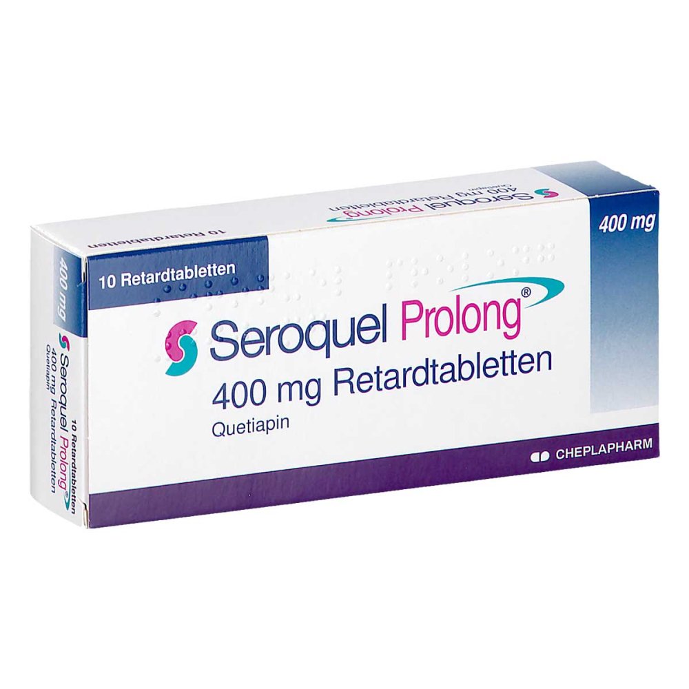 Das Produktfoto zeigt Seroquel Prolong 400 Mg Retardtabletten (10 stk) PZN 06081206