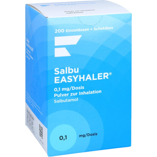 Das Produktfoto zeigt Salbu Easyhaler 0,1 Mg/Dosis 200 Ed Starterkit (1 stk) PZN 06102078