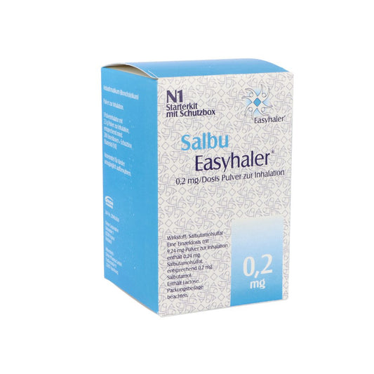 Das Produktfoto zeigt Salbu Easyhaler 0,2 Mg/Dosis 200 Ed Starterkit (1 stk) PZN 06102115