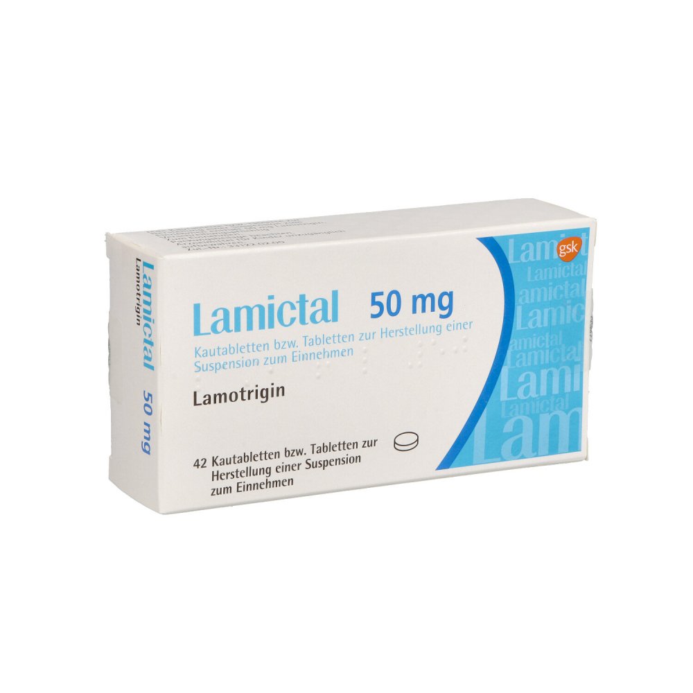 Das Produktfoto zeigt Lamictal 50 Mg Tabl.Z.Herst.E.Susp.Z.Einnehmen (42 stk) PZN 06108365