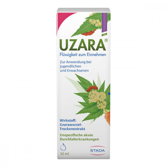Das Produktfoto zeigt Uzara 40 Mg/Ml Lösung Z.Einnehmen (30 ml) PZN 06118085