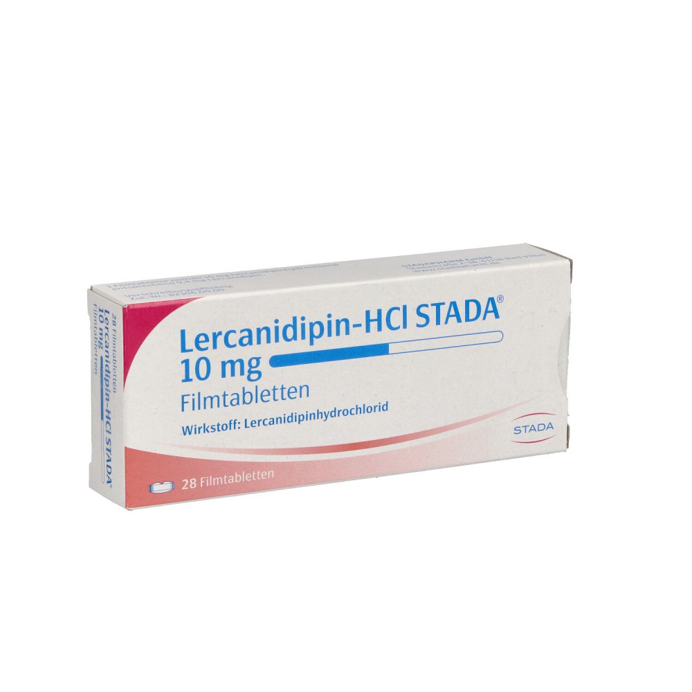 Das Produktfoto zeigt Lercanidipin-Hcl Stada 10 Mg Filmtabletten (28 stk) PZN 06120685