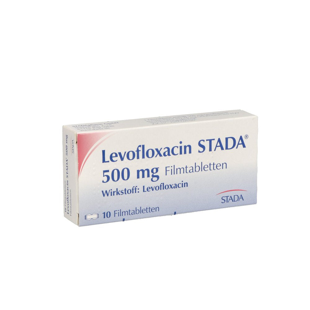 Das Produktfoto zeigt Levofloxacin Stada 500 Mg Filmtabletten (10 stk) PZN 06120834