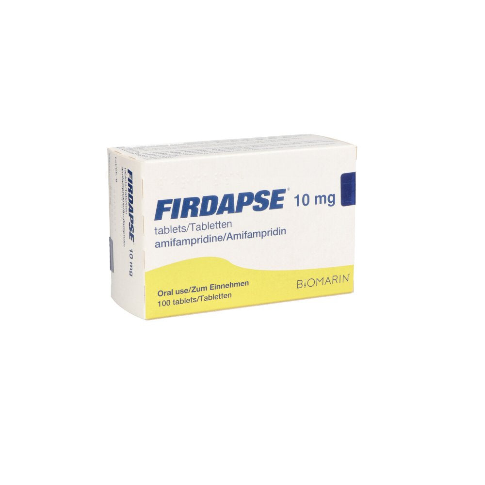 Das Produktfoto zeigt Firdapse 10 Mg Tabletten Amifampridine (100 stk) PZN 06129083