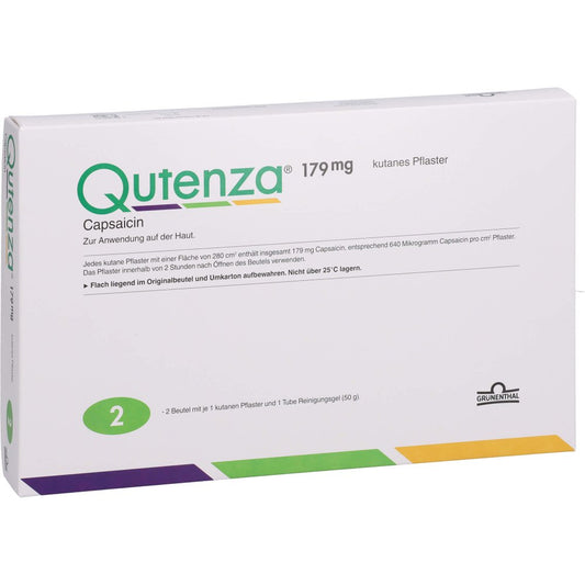Das Produktfoto zeigt Qutenza 179 Mg Kutanes Pflaster (2 stk) PZN 06145538
