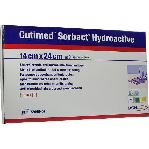 Cutimed Sorbact Hydroactive Kompressen 14x24 Cm (10 stk)
