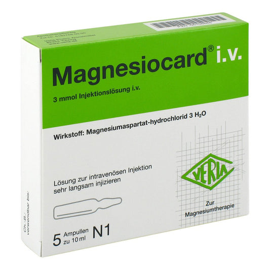 Das Produktfoto zeigt Magnesiocard I.V. Injektionslösung (5X10 ml) PZN 06158848