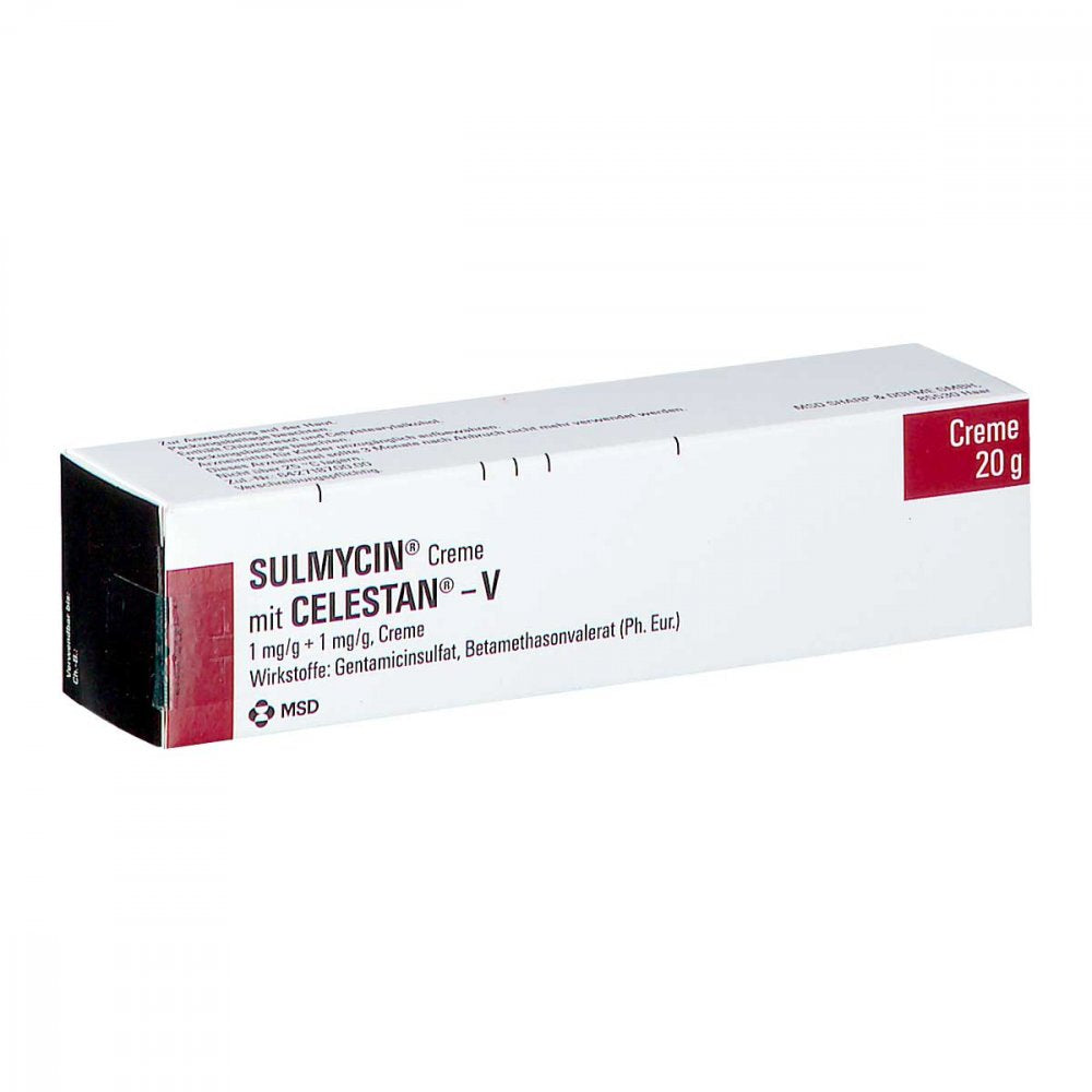 Das Produktfoto zeigt Sulmycin Creme M.Celestan V (20 g) PZN 06160868