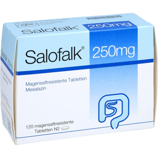 Das Produktfoto zeigt Salofalk 250 Mg Magensaftresistente Tabletten (120 stk) PZN 06164837