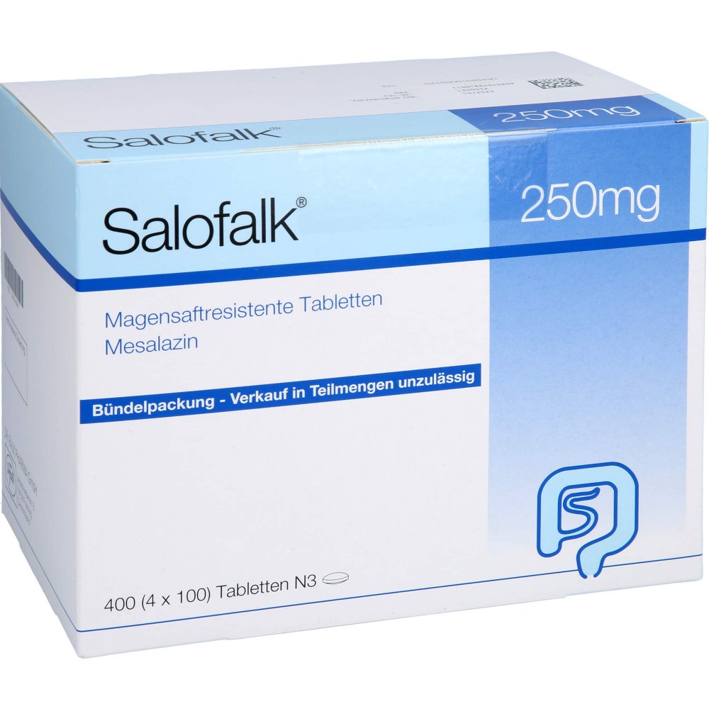 Das Produktfoto zeigt Salofalk 250 Mg Magensaftresistente Tabletten (400 stk) PZN 06164843