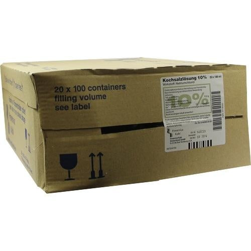 Das Produktfoto zeigt Kochsalzlösung 10% Freka-Fl.Fresenius (20X100 ml) PZN 06178555