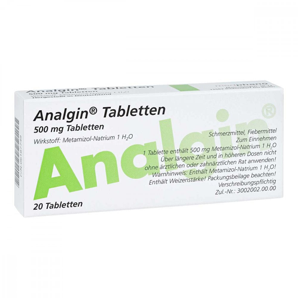 Das Produktfoto zeigt Analgin Tabletten (20 stk) PZN 06187749