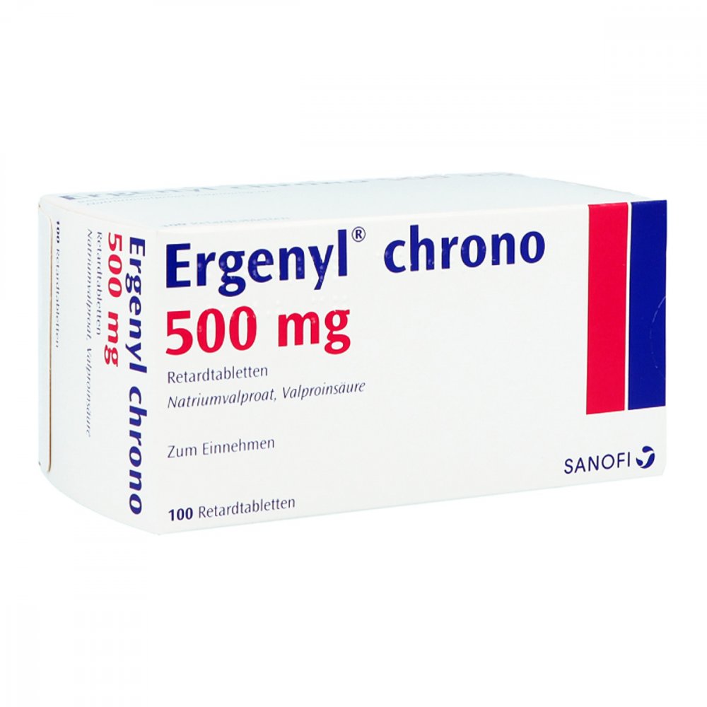 Das Produktfoto zeigt Ergenyl Chrono 500 Retardtabletten (100 stk) PZN 06305835
