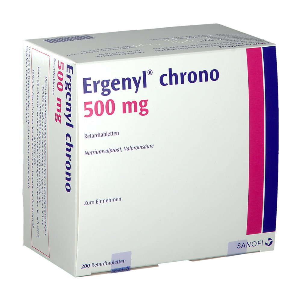 Das Produktfoto zeigt Ergenyl Chrono 500 Retardtabletten (200 stk) PZN 06305841