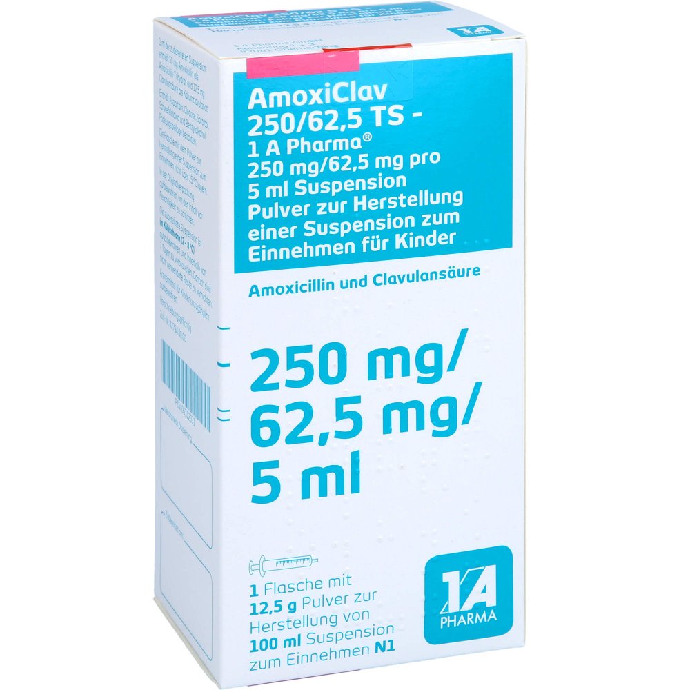 Amoxiclav 250/62,5 Ts-1a Pharma P.H.Susp.Z.Einn. (100 ml)