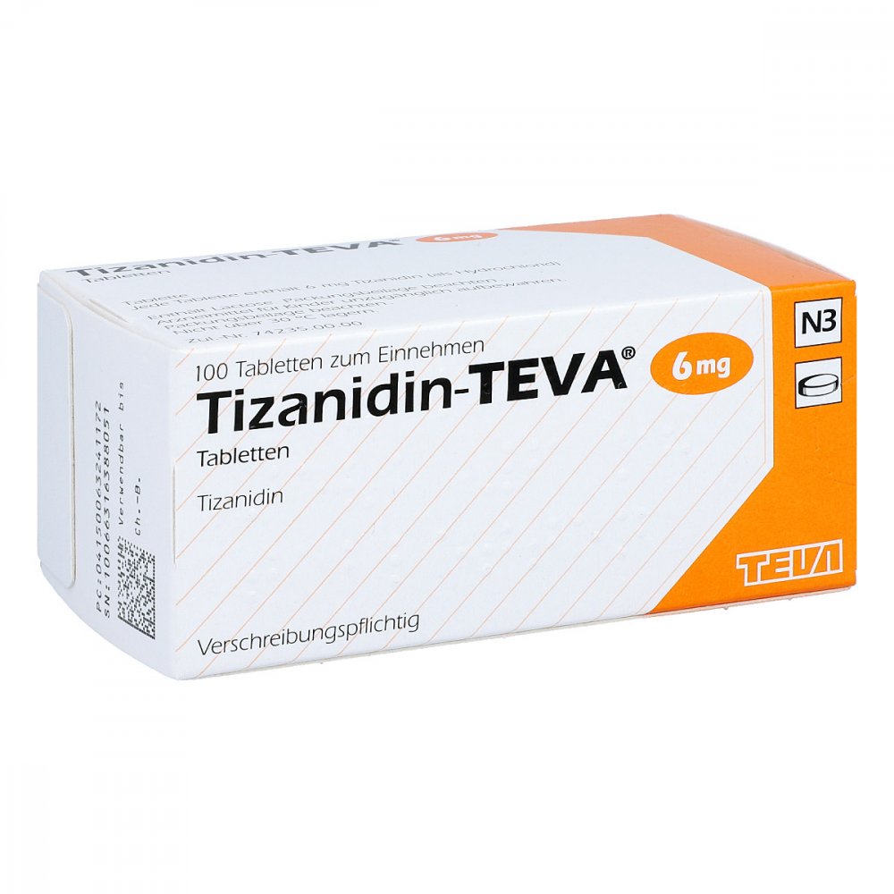 Tizanidin Teva 6 Mg Tabletten (100 stk)