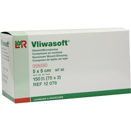 Vliwasoft Vlieskompressen Steril 5x5 Cm 4l. (150 stk)